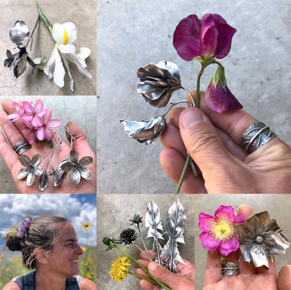 Nicole Ringold collage of instagram photos of her nature inspired jewelry