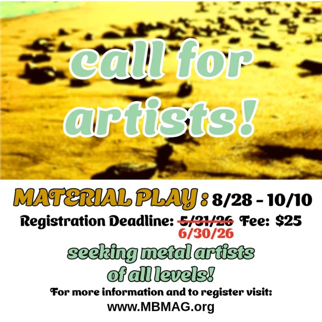 Material Play Exhibition registration has been extended to June 30, 2026. Visit mbmag.org for details and to register. Link in bio.
.
.
.
#artexhibition #recycledart #callforartists #jewelry #sculpture